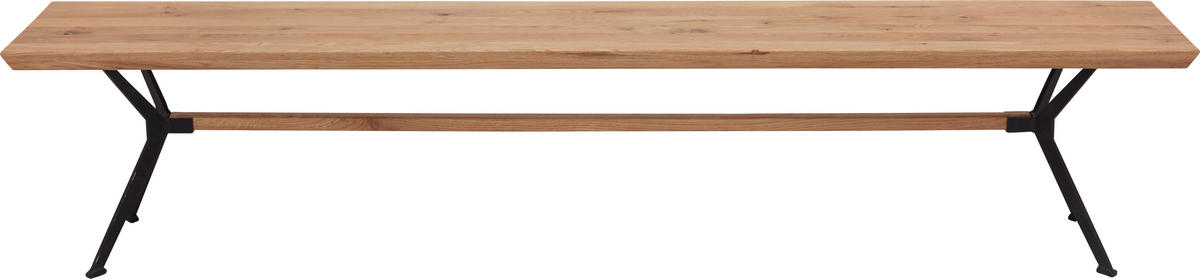 SEDACÍ LAVICE, divoký dub, černá, barvy dubu - černá/barvy dubu, Natur, kov/dřevo (220/45/35cm) - Linea Natura