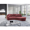 ECKSOFA in Samt Aubergine  - Aubergine/Schwarz, Modern, Kunststoff/Textil (266/230cm) - Sit & More