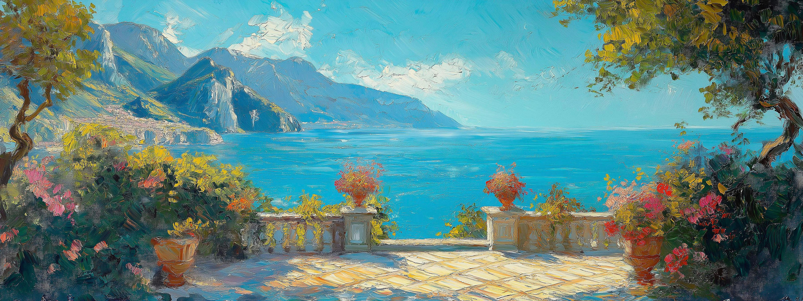 Euroart Leinwandbild Beautiful View Iii Mehrfarbig 30x80 cm
