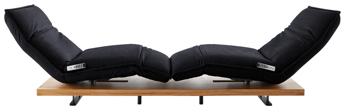 2-SITZER-SOFA in Echtleder Anthrazit  - Eichefarben/Anthrazit, Natur, Leder/Holz (240/63/115cm) - Koinor