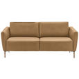 2-SITZER-SOFA  in Echtleder Honig   - Eichefarben/Beige, Natur, Leder/Holz (207/86/87cm) - Valnatura