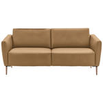2-SITZER-SOFA  in Echtleder Honig   - Eichefarben/Beige, Natur, Leder/Holz (207/86/87cm) - Valnatura