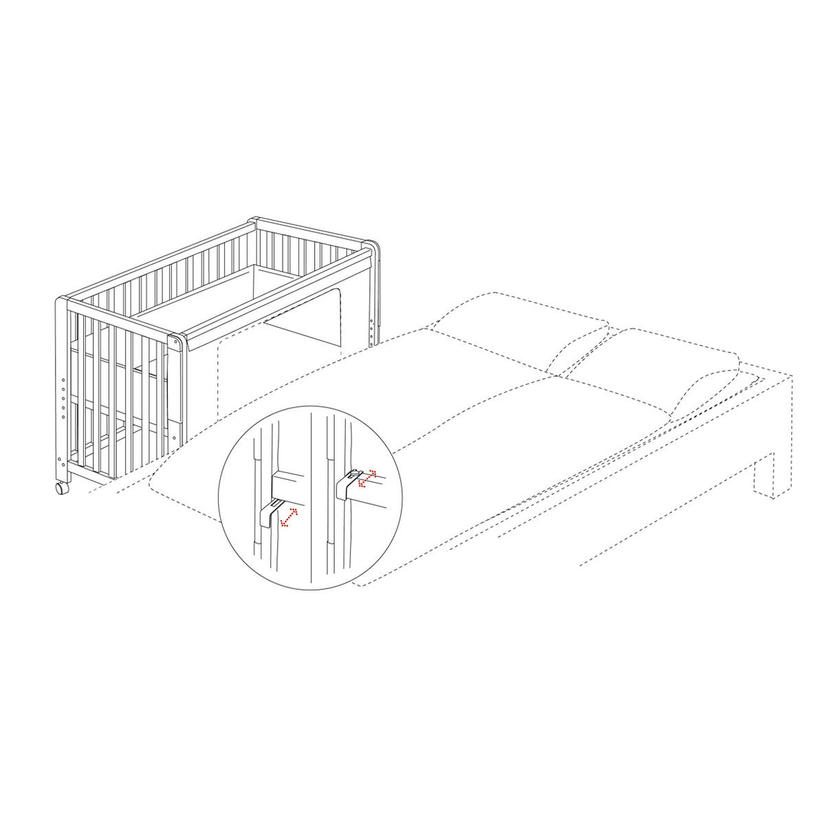 GITTERBETT-KOMPLETTSET Room Bed Happy Cloud 60/120 cm  - Weiß/Hellgrün, Basics, Holz/Textil (60/120cm) - Roba