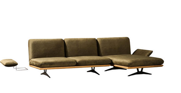 SCHLAFSOFA Palermo in Grün, Eichefarben  - Eichefarben/Beige, Design, Holz/Textil (204/92/90cm) - Dieter Knoll