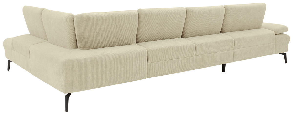 WOHNLANDSCHAFT in Webstoff Creme  - Creme/Schwarz, Design, Textil/Metall (157/354/208cm) - Dieter Knoll