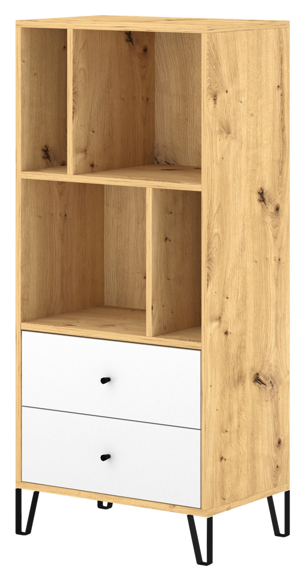 HIGHBOARD  in 63/135/40 cm  - Schwarz/Weiß, Design, Holzwerkstoff/Metall (63/135/40cm) - Livetastic