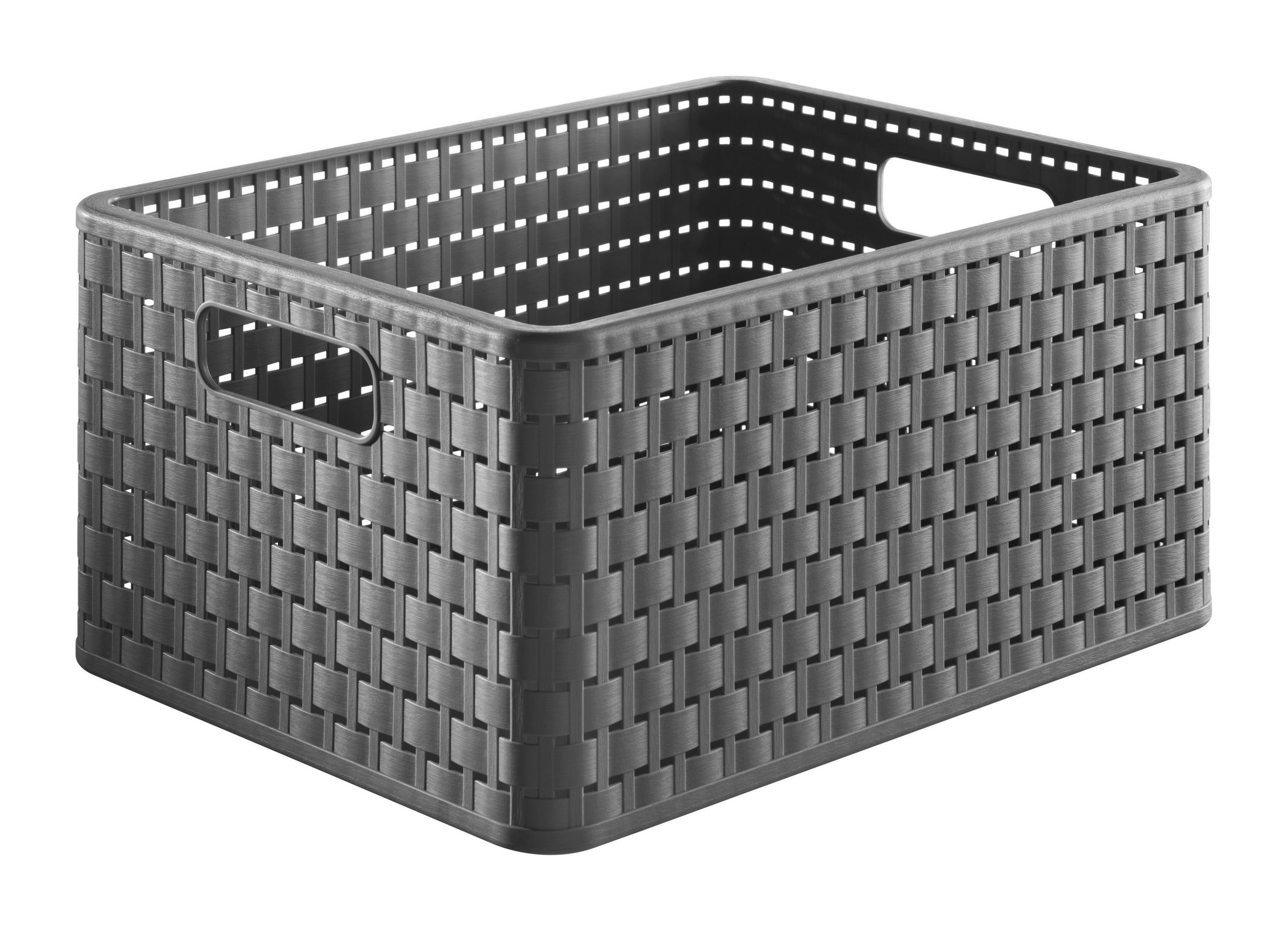 KORB  - Anthrazit, Basics, Kunststoff (36,8/27,8/19,1cm) - Rotho