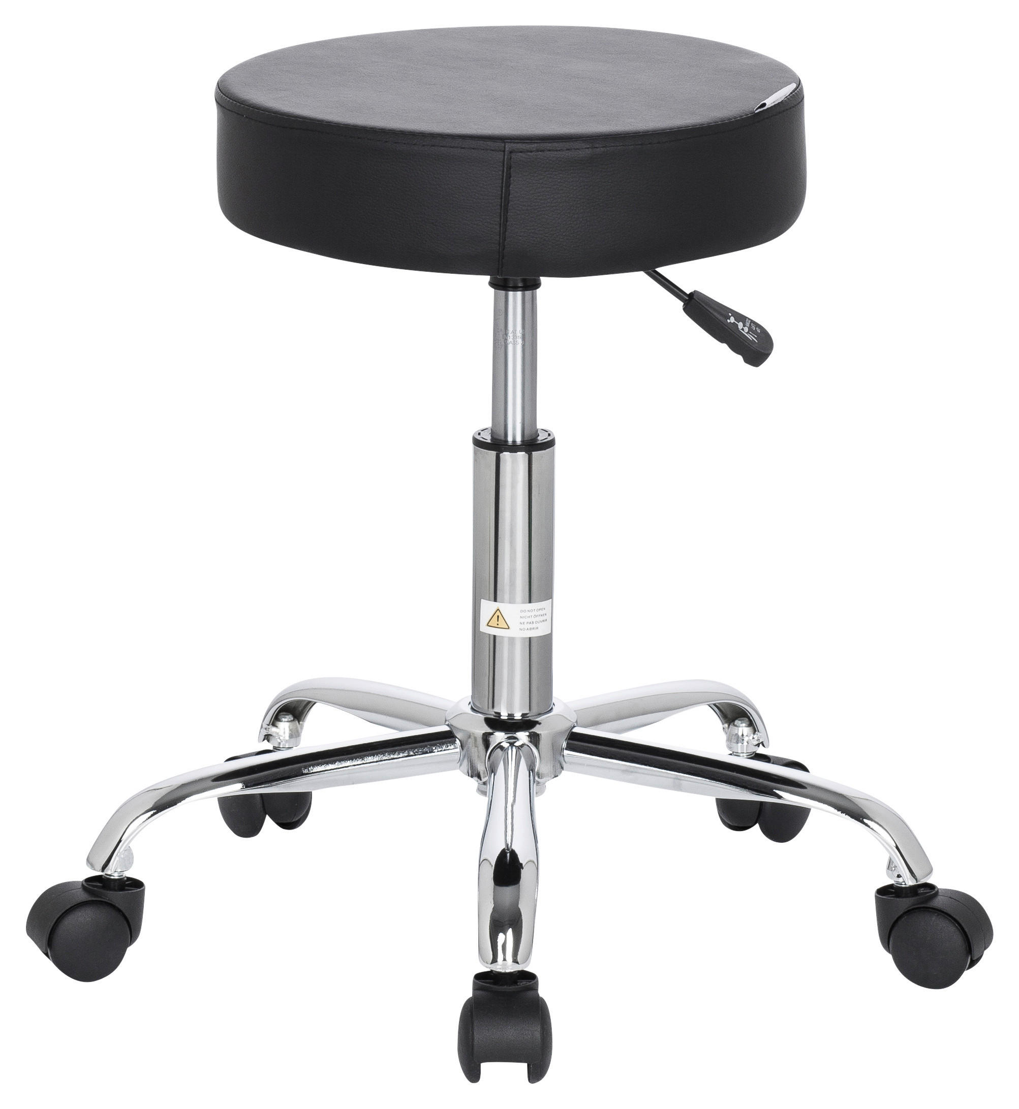 BÜROHOCKER 57/45/57 cm  - Chromfarben/Schwarz, MODERN, Kunststoff/Textil (57/45/57cm) - MID.YOU