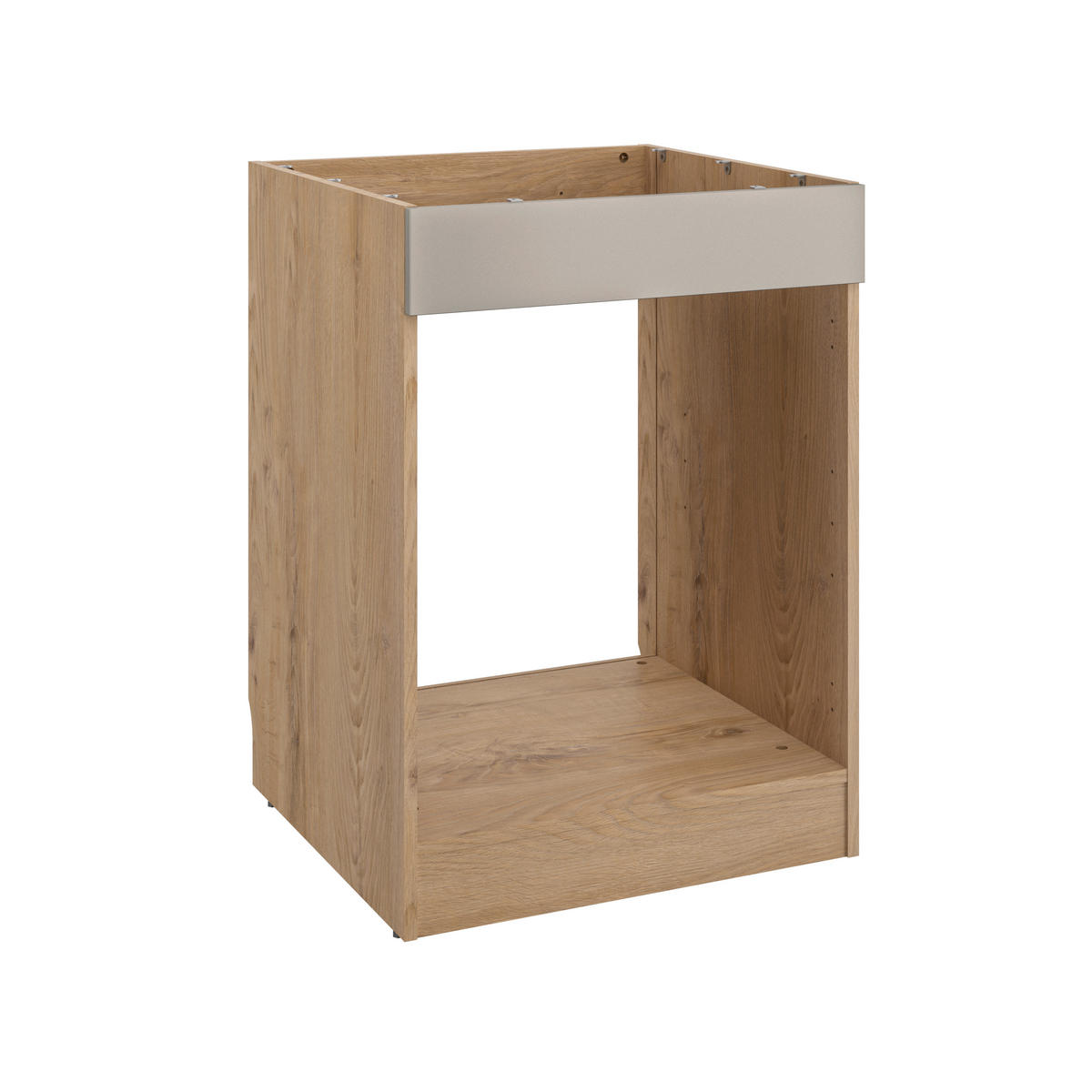 KÜCHENLEERBLOCK   in Beige, Beigebraun  - Beige/Beigebraun, Trend, Holzwerkstoff/Metall (200/211/60cm) - MID.YOU