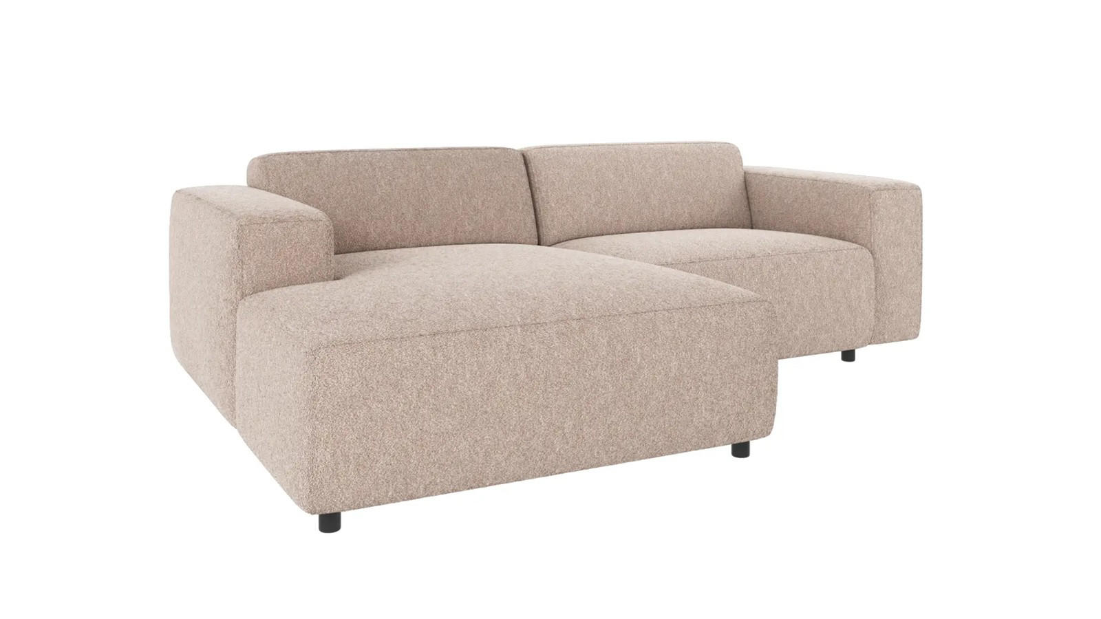 SOFFA i beige  - beige/svart, Klassisk, metall/trä (234/70/161cm) - Rowico