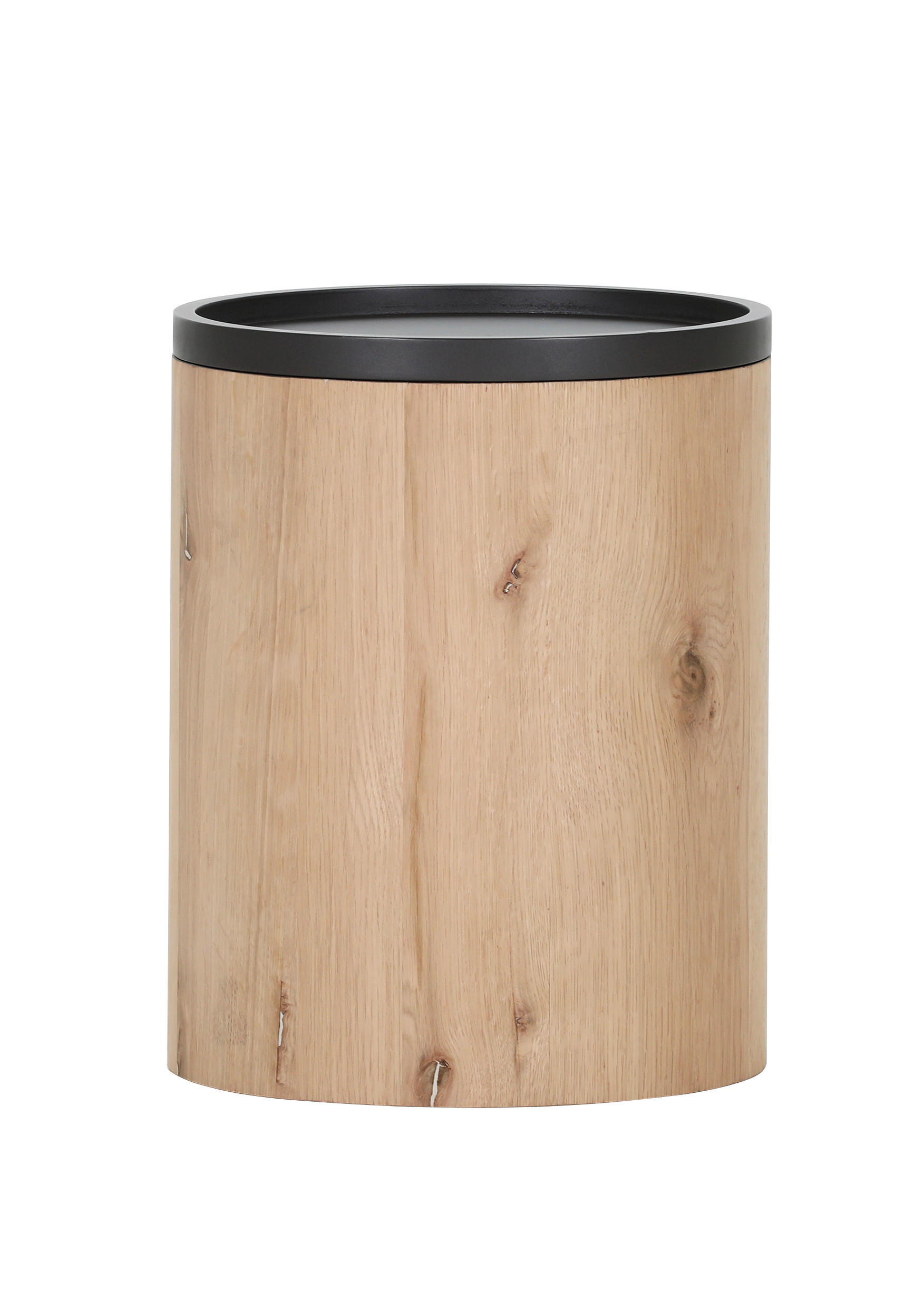 BEISTELLTISCH 42/42/53 cm Eiche furniert Anthrazit, Eichefarben rund  - Eichefarben/Anthrazit, Design, Holz/Holzwerkstoff (42/42/53cm) - Landscape