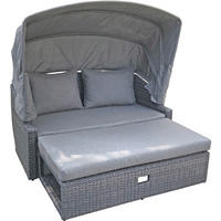 LOUNGESOFA 144/74/146 cm Aluminium  - Dunkelgrau/Grau, Basics, Kunststoff/Textil (144/74/146cm) - Gardenson