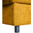 ECKSOFA Senfgelb Flachgewebe  - Senfgelb/Schwarz, KONVENTIONELL, Textil/Metall (252/162cm) - Carryhome