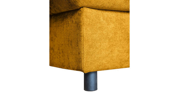 ECKSOFA Senfgelb Flachgewebe - Senfgelb/Schwarz, KONVENTIONELL, Textil/Metall (252/162cm) - Carryhome