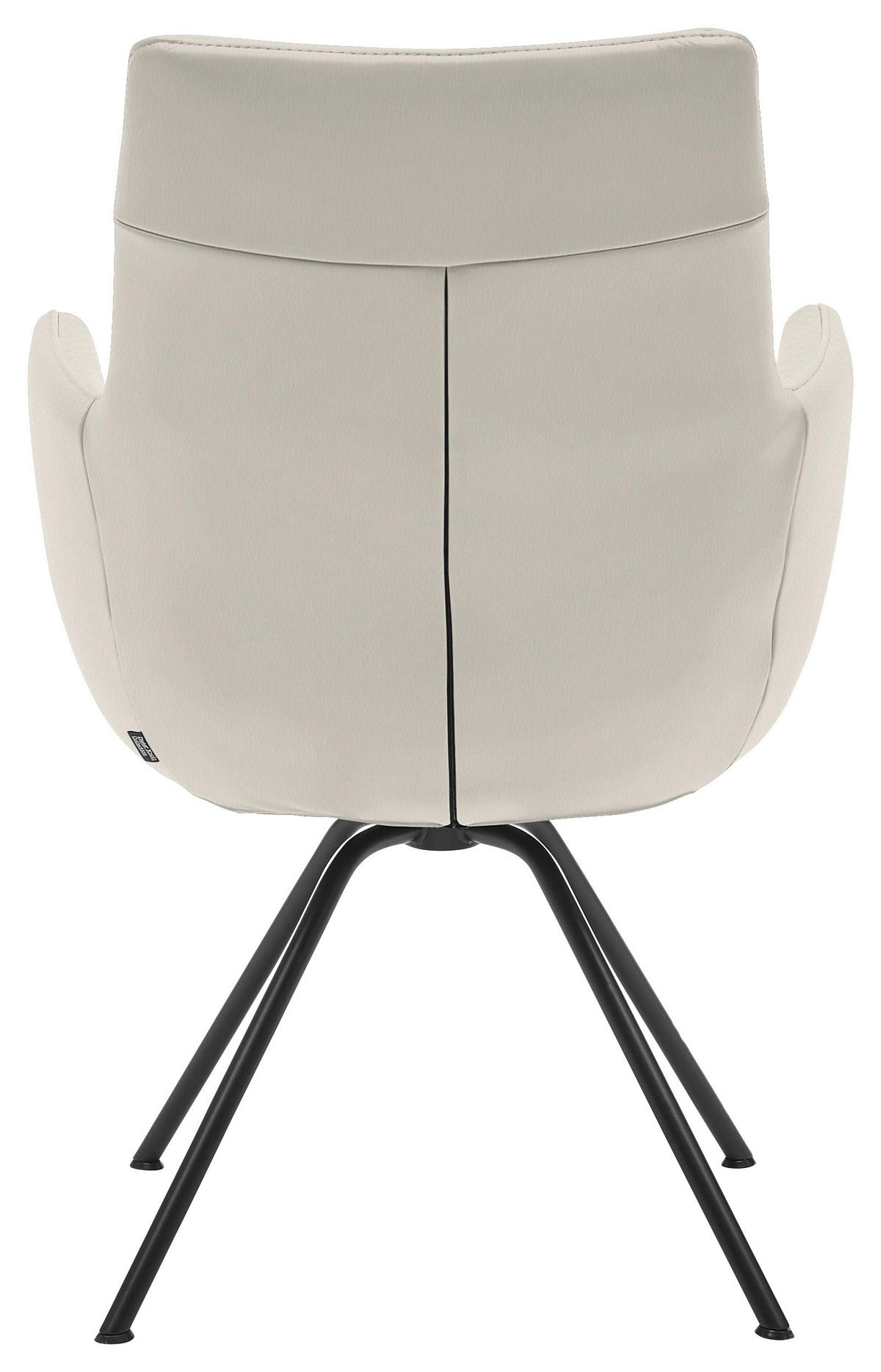 ARMLEHNSTUHL  in Stahl  - Creme/Schwarz, Design, Leder/Metall (60/90/61cm) - Dieter Knoll