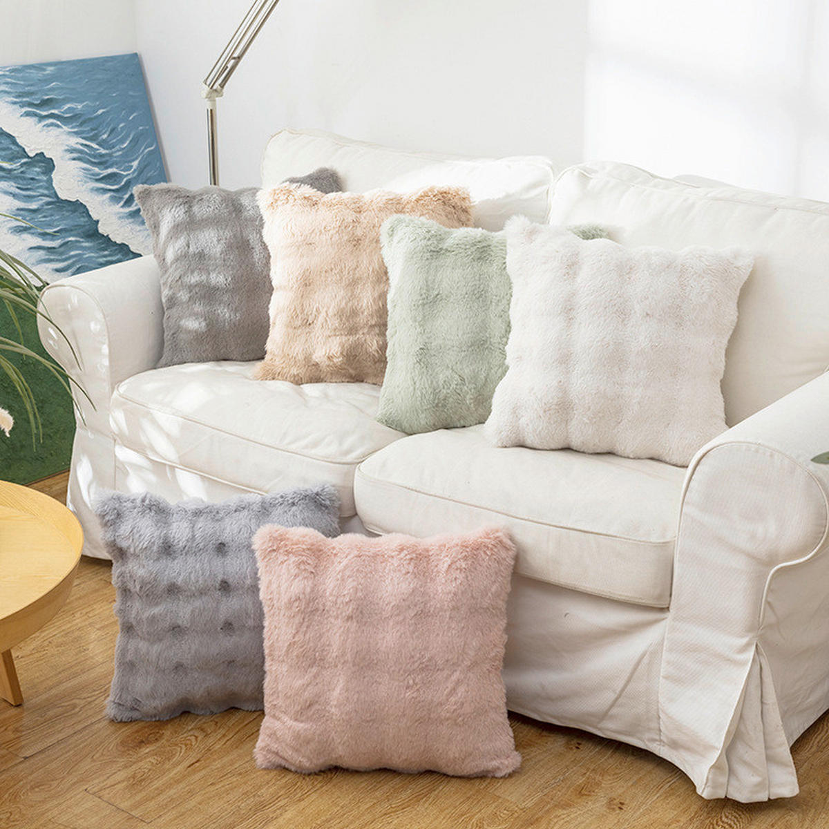 DÍSZPÁRNA  - barna/gyöngyház, Basics, textil (45/45/10cm)