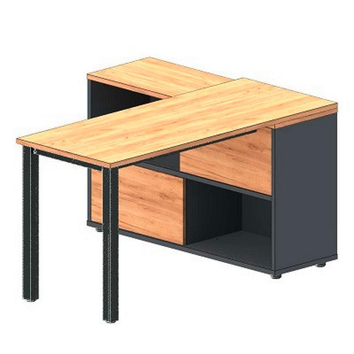 ROHOVÝ PSACÍ STŮL, 145/76/120 cm - Konvenční, kov/kompozitní dřevo (145/76/120cm) - Voleo
