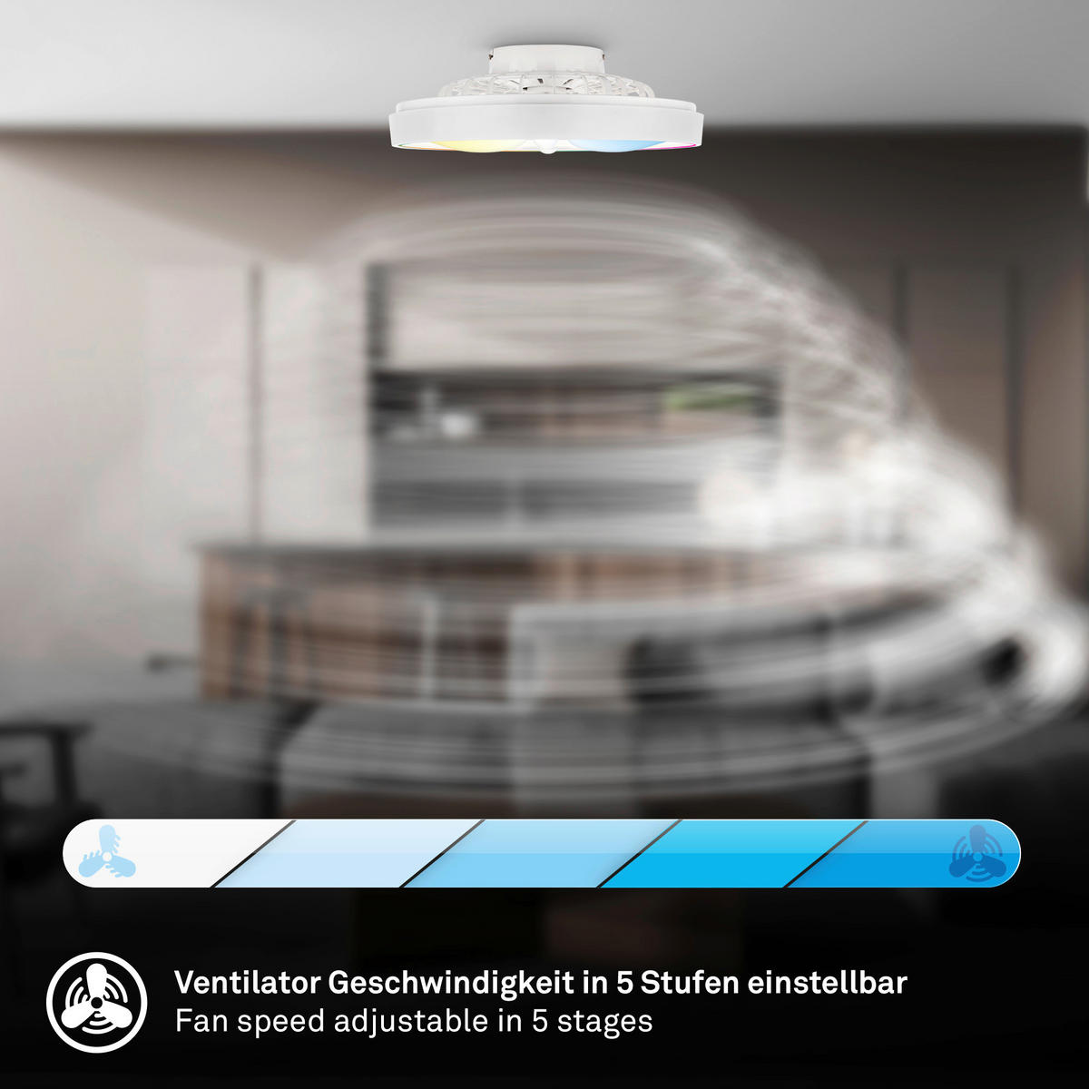 DECKENVENTILATOR 48./15 cm   - Weiß, Design, Kunststoff (48./15cm)