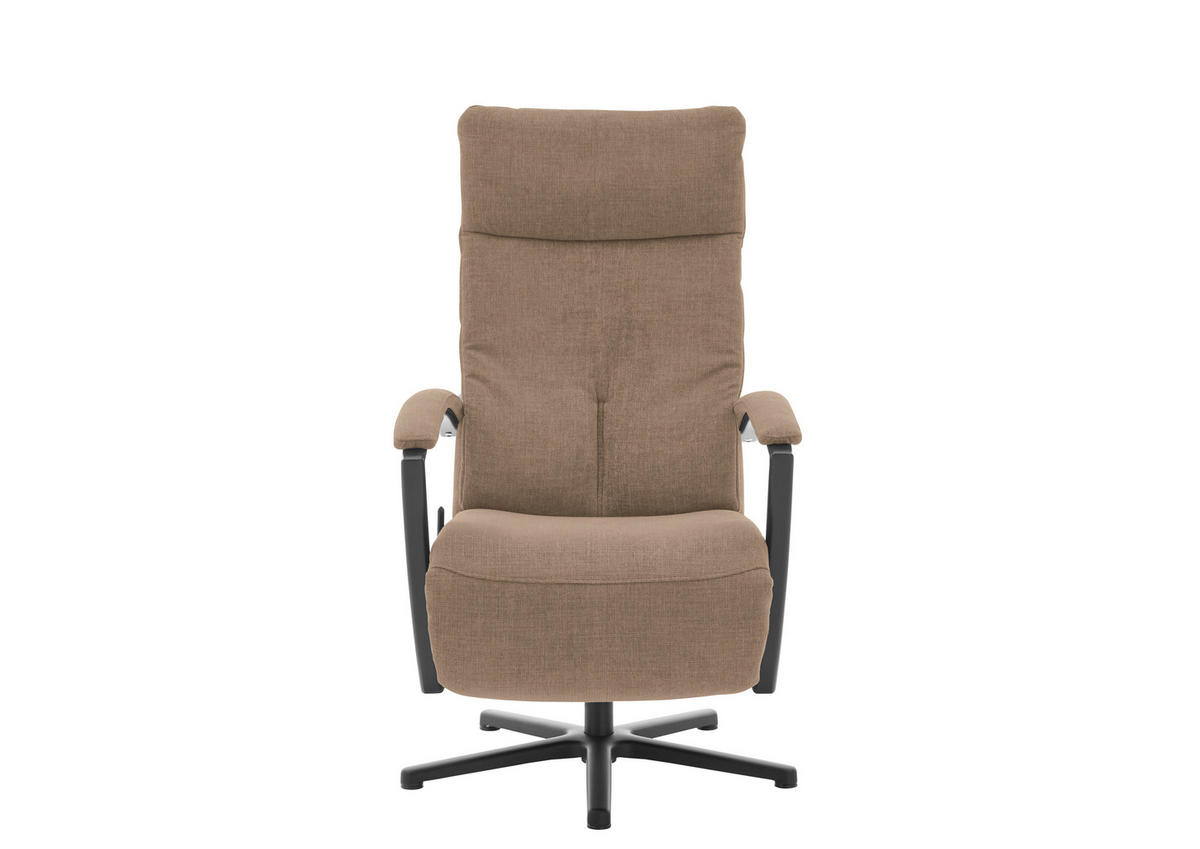 RELAXSESSEL in Textil Hellbraun  - Hellbraun/Schwarz, Design, Textil/Metall (76/110/83cm) - Beldomo Speed