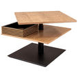 COUCHTISCH in Holz, Metall, Holzwerkstoff 70/70/49-67 cm  - Wildeiche/Schwarz, Design, Holz/Holzwerkstoff (70/70/49-67cm) - Novel