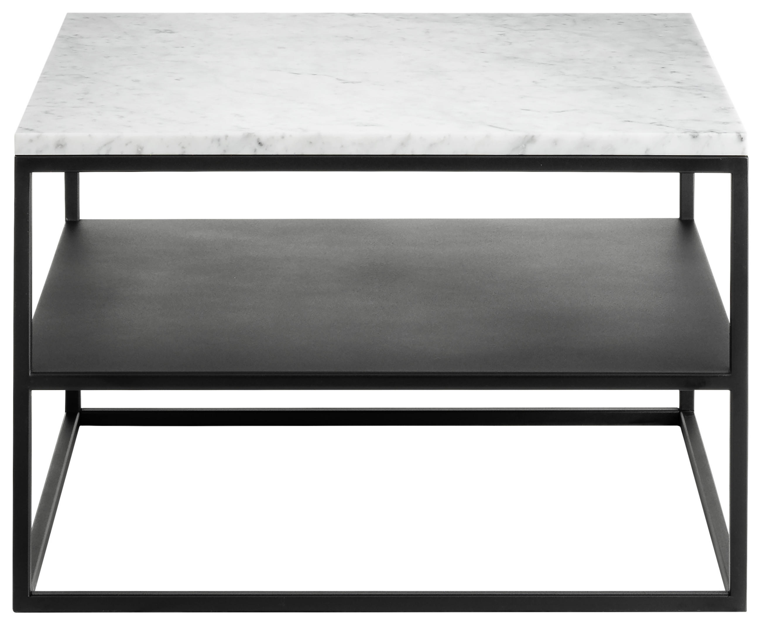 COUCHTISCH 65/65/41,5 cm quadratisch  - Schwarz, Design, Stein/Metall (65/65/41,5cm) - Johann Jakob