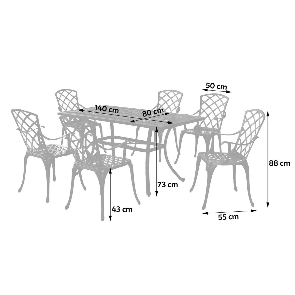 GARTENSET Aluminium  - Graphitfarben/Grau, MODERN, Textil/Metall - Gardenson