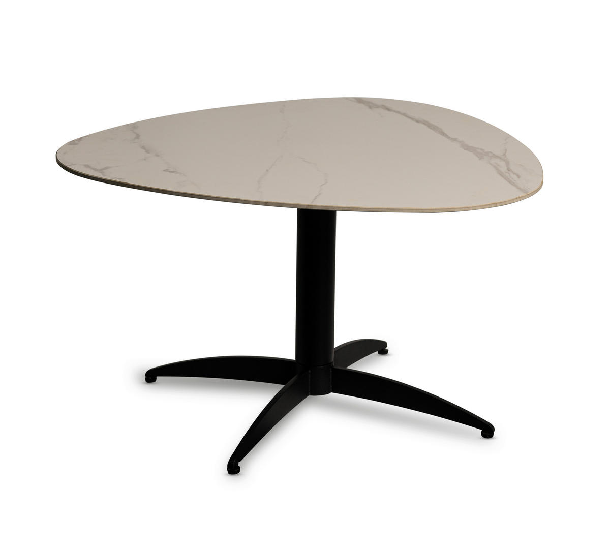 COUCHTISCH 75/75/40 cm Freiform Schwarz, Weiß  - Schwarz/Weiß, Design, Stein/Metall (75/75/40cm) - Xora