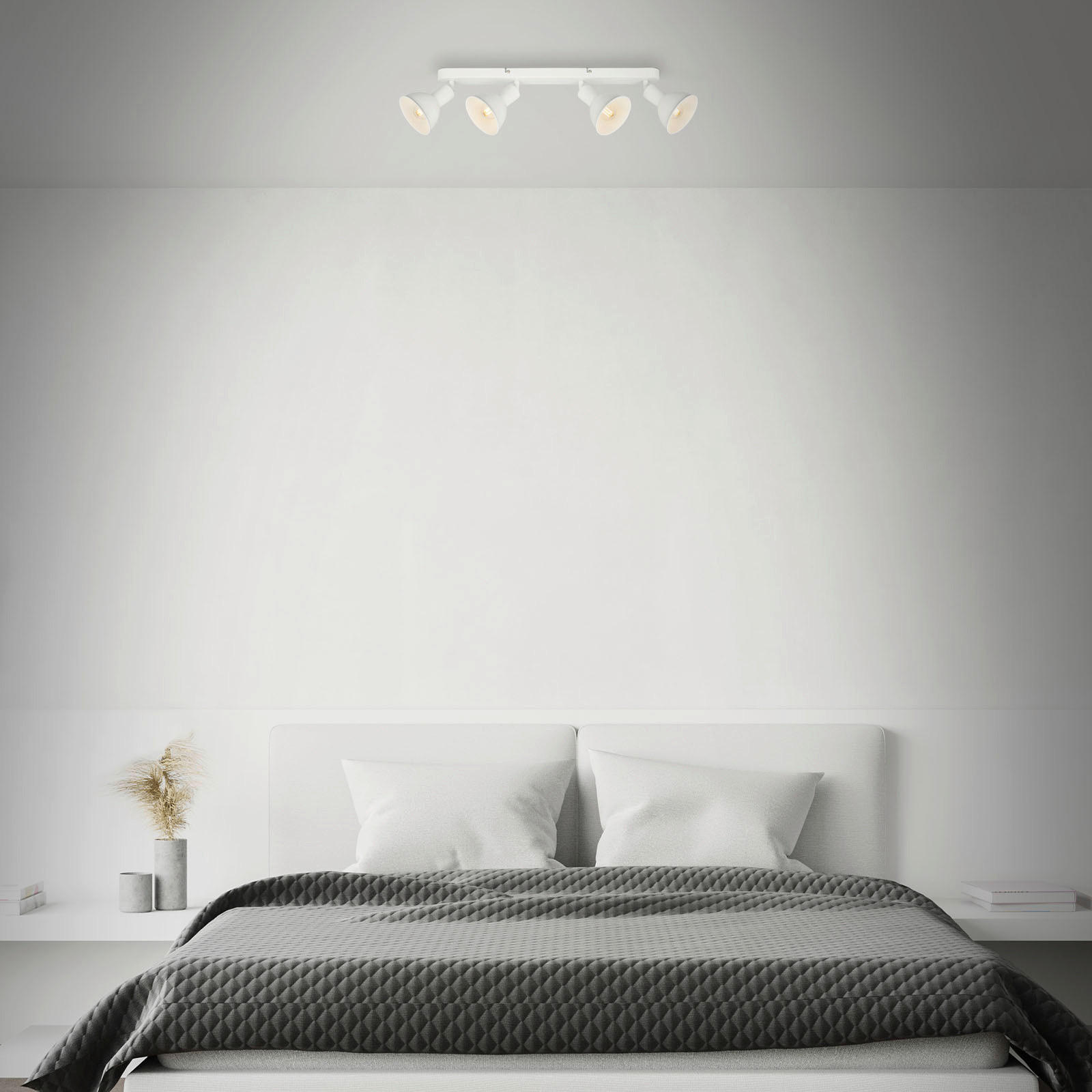 HLAVICA LED BODOVÉHO SVIETIDL, 55/11 cm  - biela, Design, kov (55/11cm)