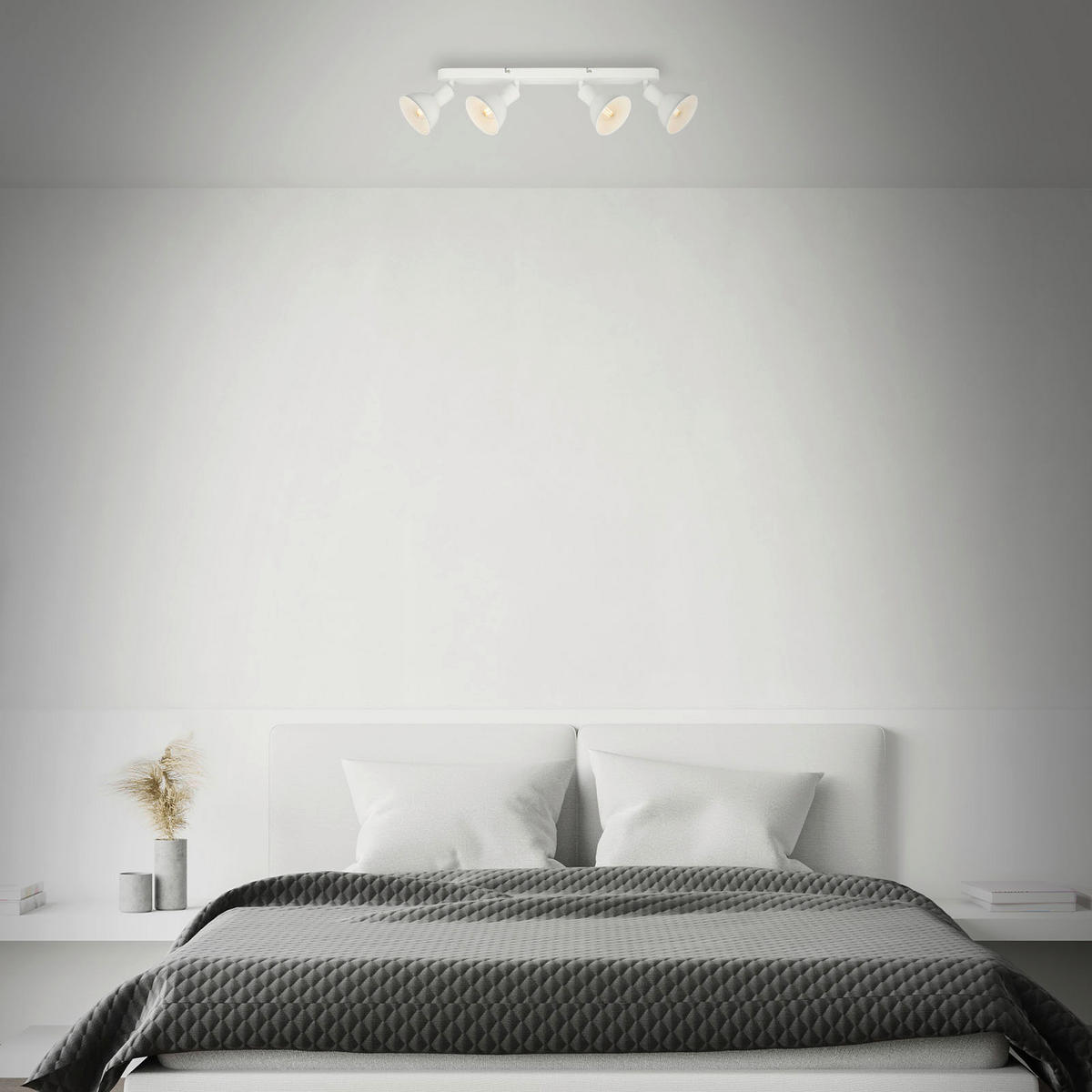 HLAVICA LED BODOVÉHO SVIETIDL, 55/11 cm  - biela, Design, kov (55/11cm)