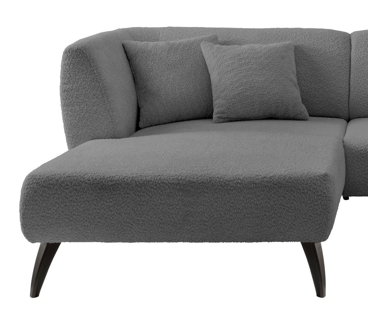 ECKSOFA  in Bouclé Anthrazit  160/264 cm  - Anthrazit/Schwarz, MODERN, Holz/Textil (160/264cm) - MID.YOU