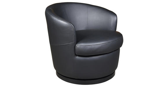 DESIGNSESSEL in Echtleder Schwarz  - Schwarz, Design, Leder/Kunststoff (76/74/75cm) - Xora