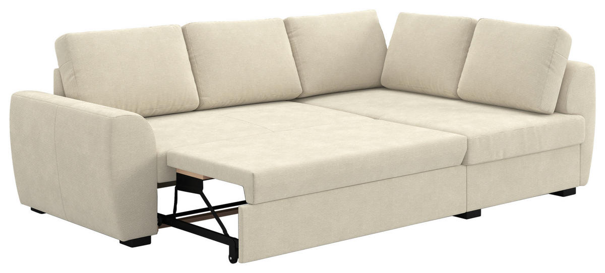KUTNA GARNITURA tekstil  bež   - bež/crna, Trend, tekstil/plastika (253/154cm) - MID.YOU