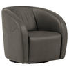 SESSEL in Echtleder Grau  - Schwarz/Grau, Design, Leder/Kunststoff (80/78/82cm) - Celina