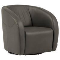 SESSEL in Echtleder Grau  - Schwarz/Grau, Design, Leder/Kunststoff (80/78/82cm) - Celina