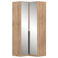 HÖRNGARDEROB 100/229/102 cm  - Sonoma ek/grå, Modern, trämaterial/glas (100/229/102cm) - Rauch Möbel