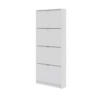SKOSKÅP  i 70,3/162/16,55 cm  - vit/aluminiumfärgad, Design, metall/trämaterial (70,3/162/16,55cm) - Best Price