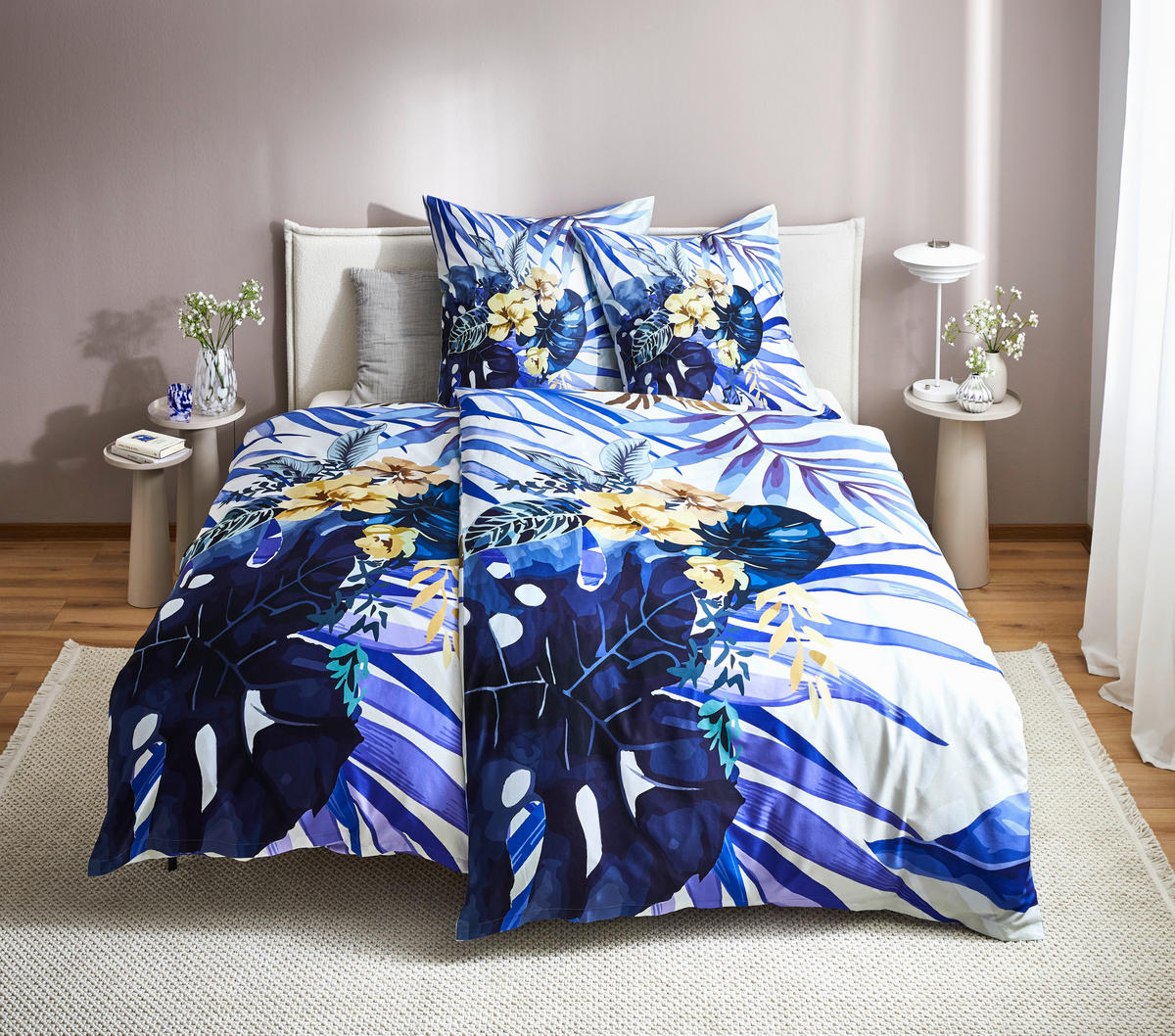 BETTWÄSCHE Satin 135/200 cm  - Blau, Basics, Textil (135/200cm) - Novel