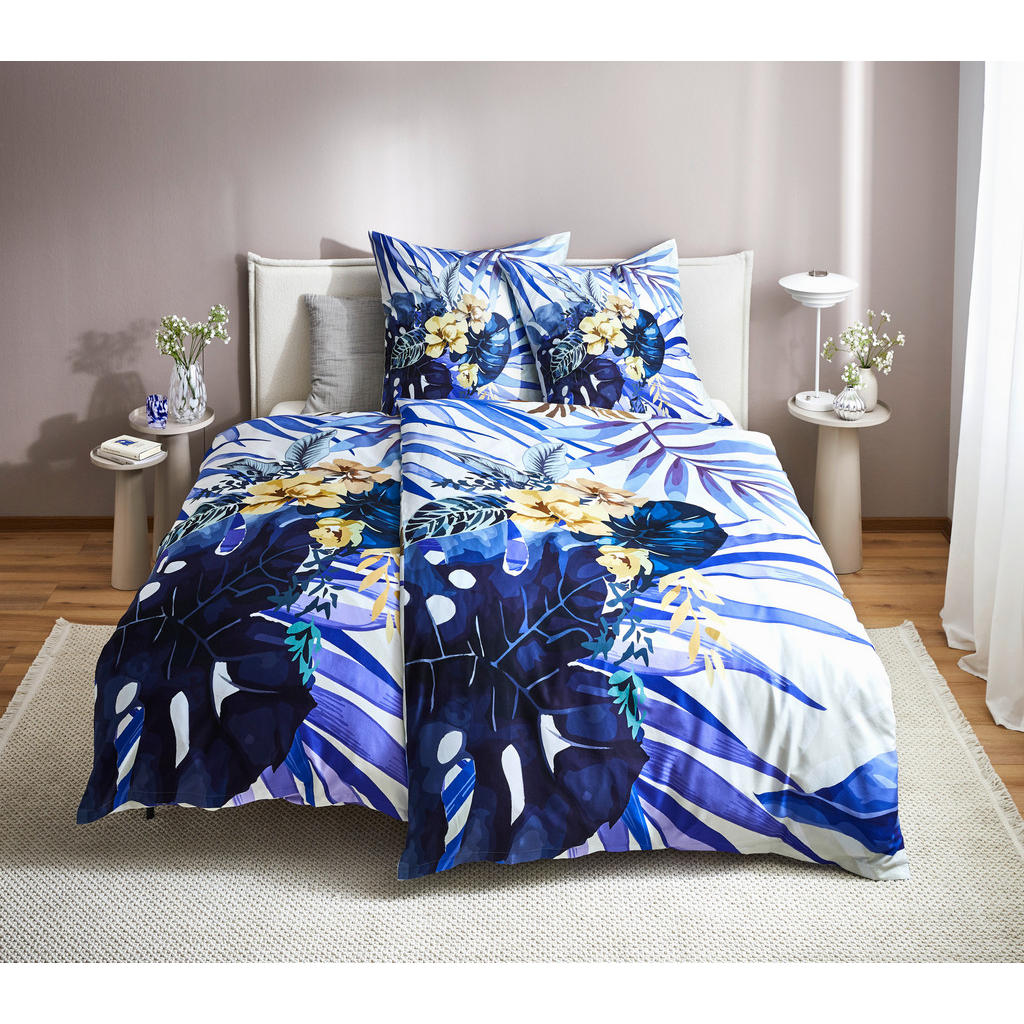Thumbnail - Novel Bettwäsche, Blau, Textil, Blätter, 135x200 cm, ISO 9001, Bsci, Oeko-Tex® Standard 100, Oeko-Tex® Made IN Green, we...