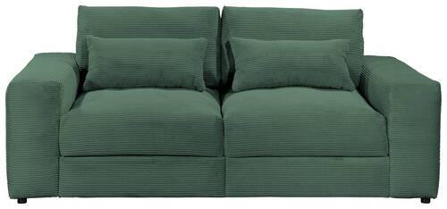 BIGSOFA Cord Dunkelgrün  - Dunkelgrün/Schwarz, KONVENTIONELL, Kunststoff/Textil (230/78/122cm) - Carryhome