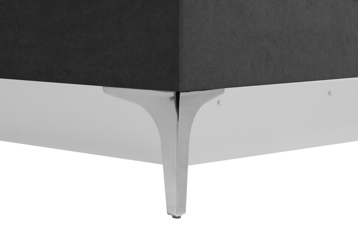 BOXSPRINGBETT 160/200 cm  in Graphitfarben  - Chromfarben/Graphitfarben, Design, Textil/Metall (160/200cm) - Welnova
