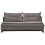 SCHLAFSOFA in Webstoff Graubraun  - Graubraun/Schwarz, MODERN, Textil/Metall (208/73/92/102cm) - Novel