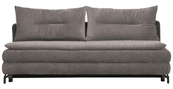 SCHLAFSOFA in Webstoff Graubraun - Graubraun/Schwarz, MODERN, Textil/Metall (208/73/92/102cm) - Novel