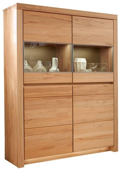 HIGHBOARD Kernbuche  131,2/168,8/42,1 cm  - Kernbuche, Design, Glas/Holz (131,2/168,8/42,1cm) - Valdera