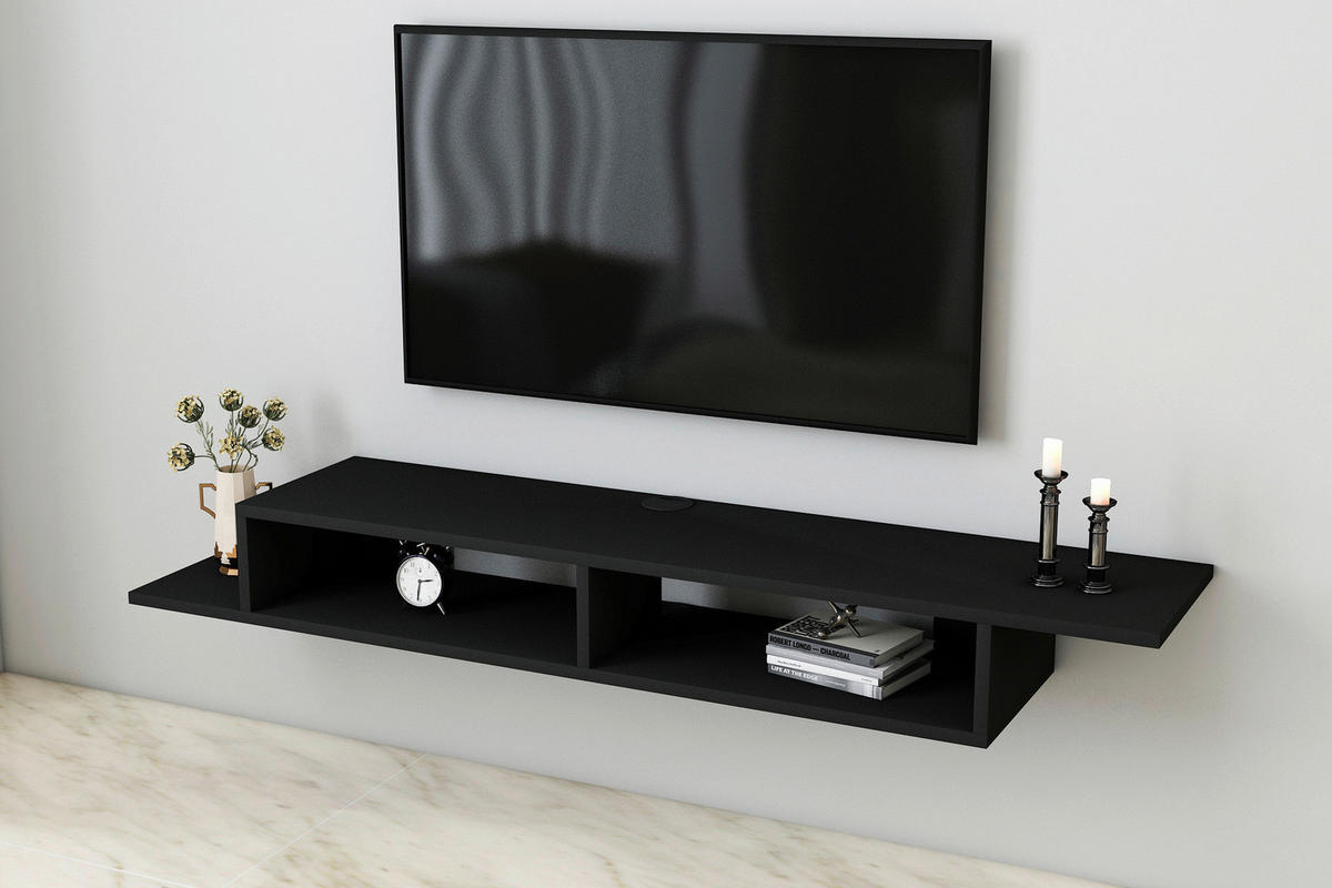 WANDBOARD in 149/16,4/29,6 cm Schwarz  - Schwarz, Design, Holzwerkstoff (149/16,4/29,6cm) - Livetastic