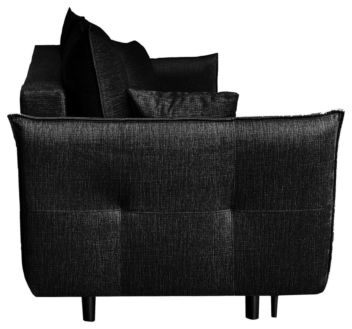 SCHLAFSOFA Flachgewebe Schwarz  - Schwarz, Design, Holz/Kunststoff (216/96/102cm) - MID.YOU
