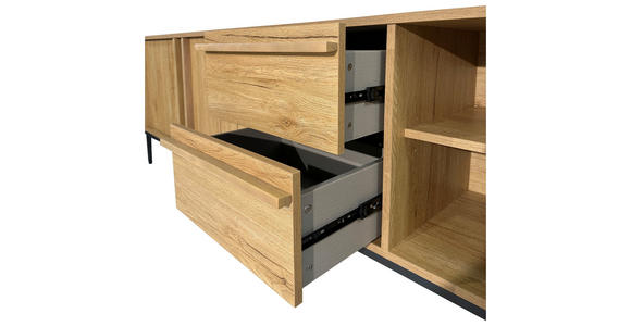 LOWBOARD WABI  in 180/60,5/40 cm  - Eichefarben/Schwarz, Design, Holz/Holzwerkstoff (180/60,5/40cm) - Xora