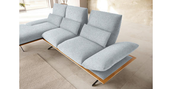 ECKSOFA in Flachgewebe Hellgrau 159/314 cm - Hellgrau/Schwarz, Design, Holz/Textil (159/314cm) - Dieter Knoll