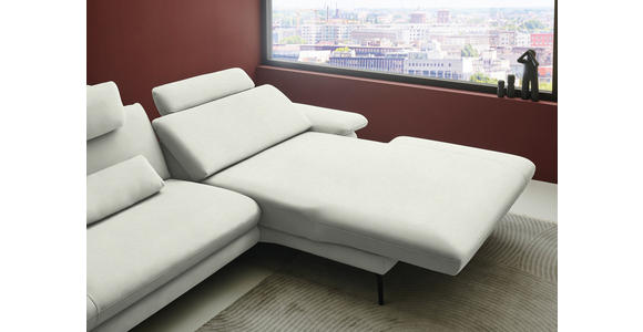 ECKSOFA  in Chenille, Flachgewebe Weiß  284/180 cm  - Schwarz/Weiß, Design, Textil/Metall (284/180cm) - Dieter Knoll