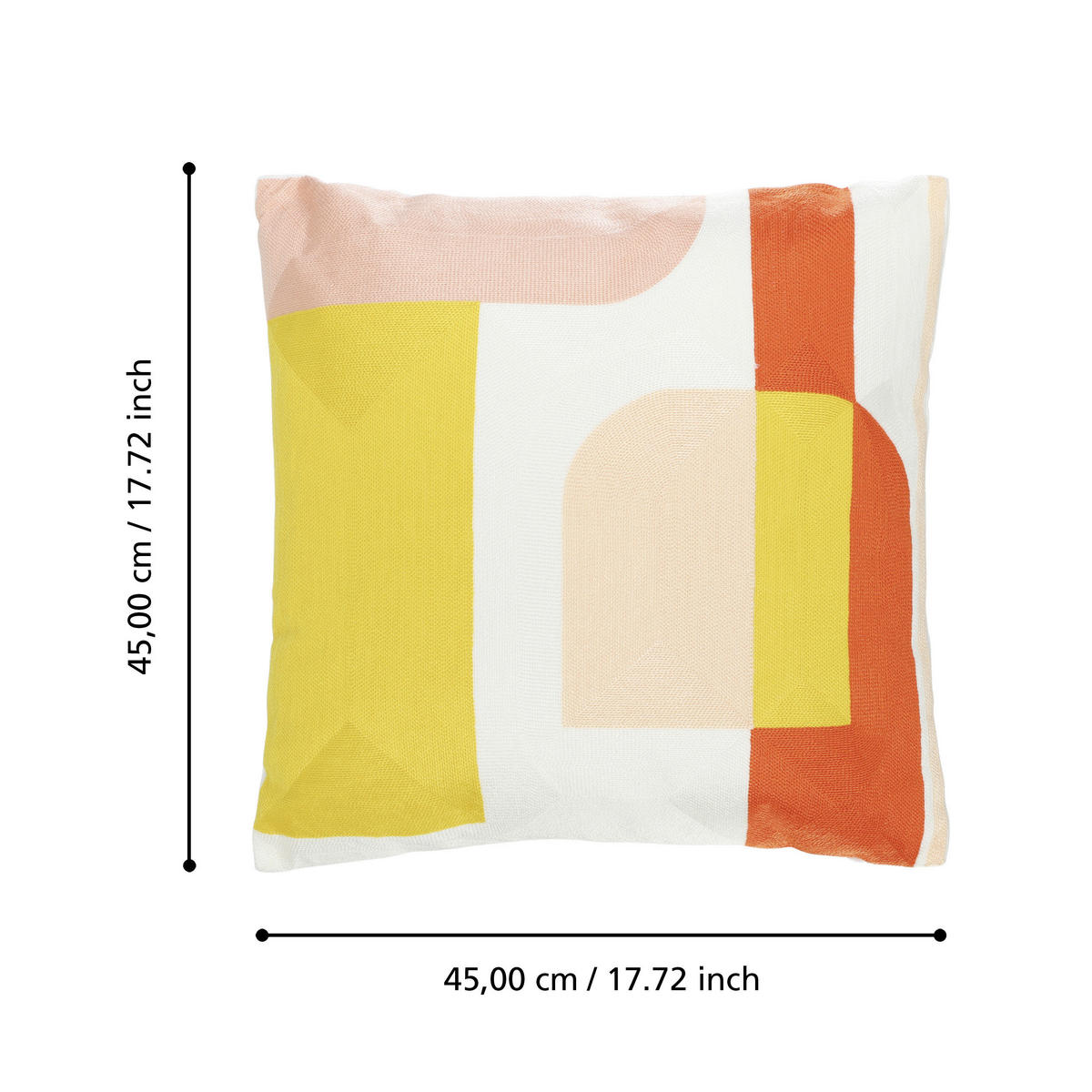 ZIERKISSEN  45/45 cm   - Gelb/Rot, Basics, Textil (45/45cm) - Eglo