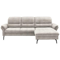 ECKSOFA in Flachgewebe Creme  260/181 cm  - Creme/Schwarz, KONVENTIONELL, Textil/Metall (260/181cm) - Beldomo Speed